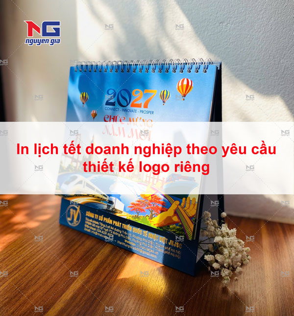 In lịch tết doanh nghiệp theo yêu cầu, thiết kế logo riêng