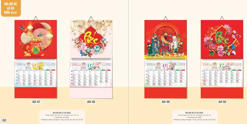 bộ lịch lò xo giữa AH 47 - 50 