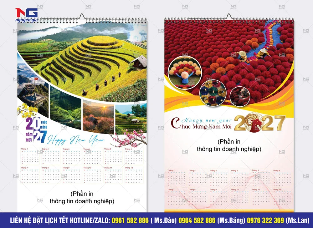 lịch 1 tờ nẹp thiếc 2027