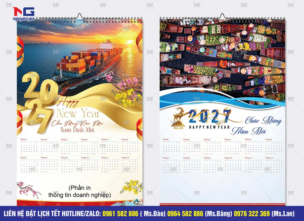 mẫu lịch nẹp thiếp 1 tờ