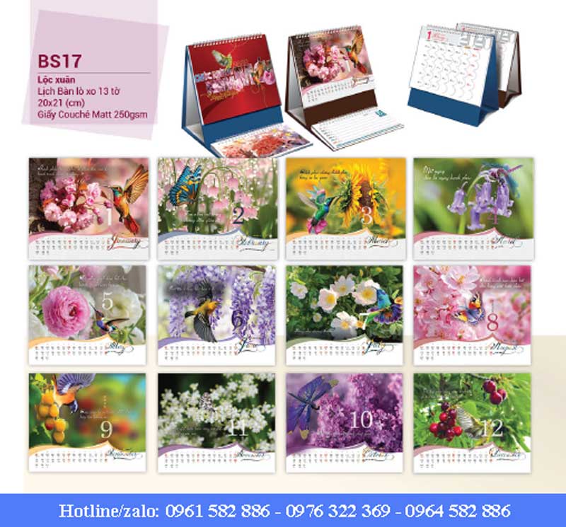 Lịch bàn bông sen đẹp