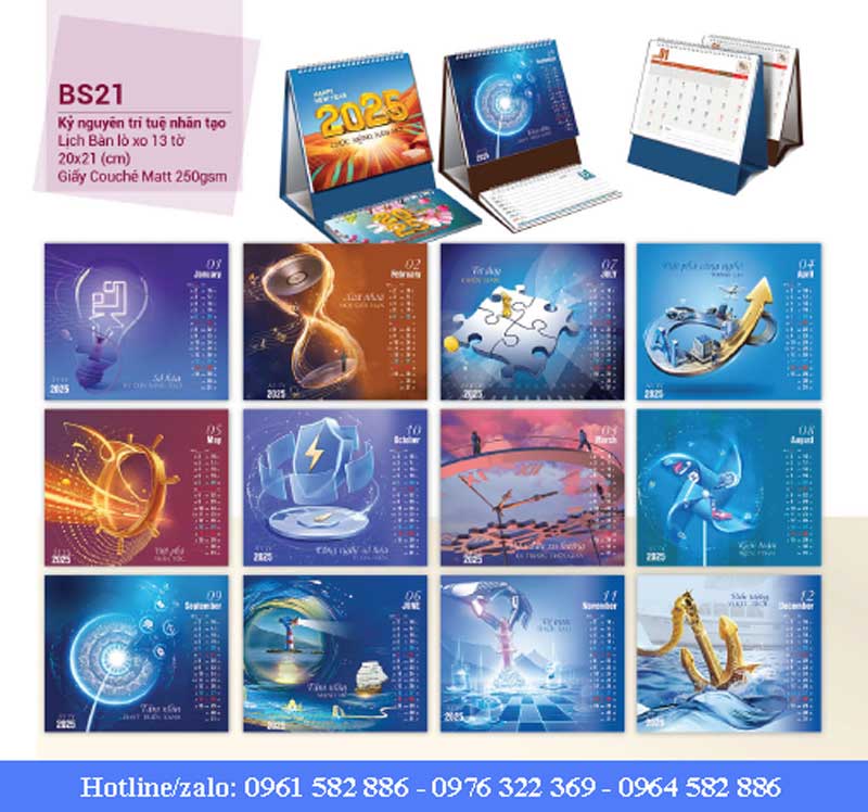 mẫu lịch bàn chủ đề về kỷ nguyên trí tuệ nhân tạo