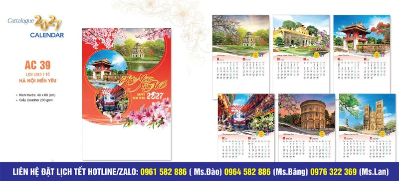 lịch bloc treo tường Hà Nội
