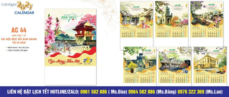 lịch treo tường hà nổi rực rỡ