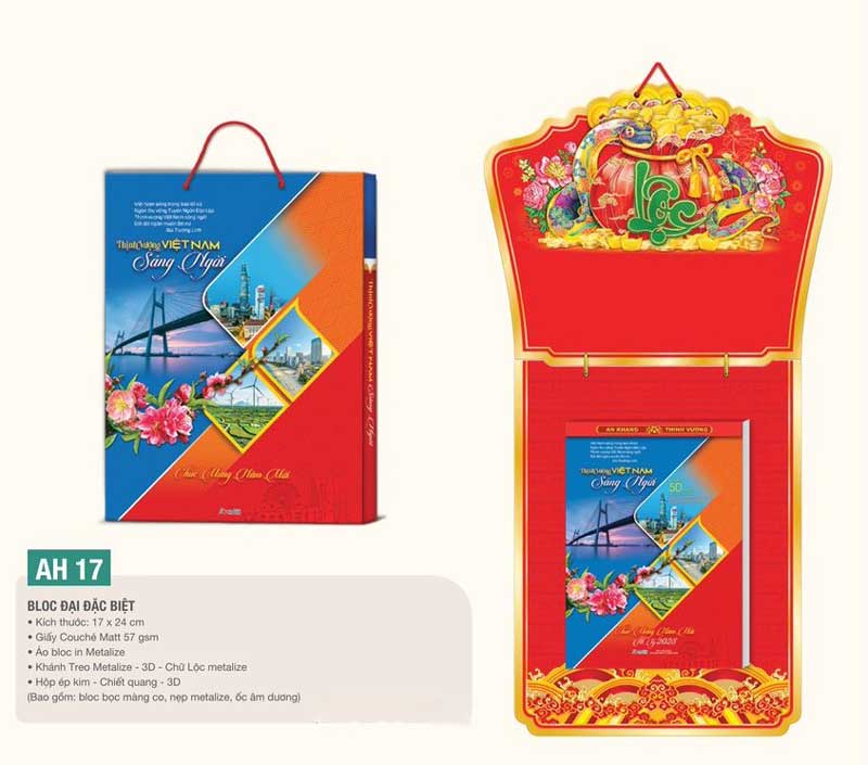 Mẫu lịch bloc đại đặc biệt AH 17