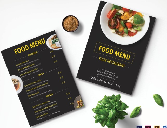 mẫu menu nhà hàng 