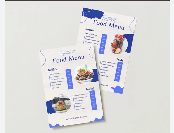 Mẫu menu nhà hàng đẹp